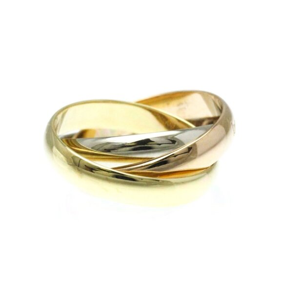 CARTIER Trinity Ring 50 K18YG 18K Yellow Gold White Gold Rose Gold Women's - Picture 3 of 8